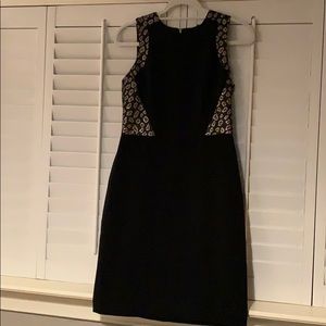 Ann Taylor black and gold dress